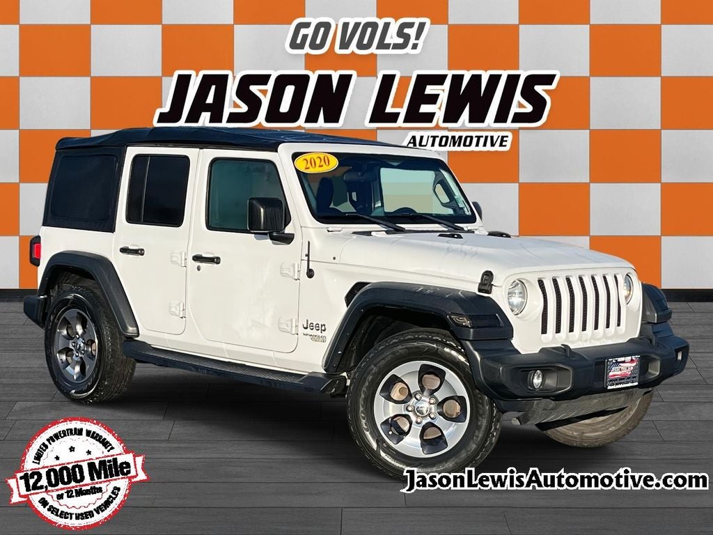 2020 Jeep Wrangler Unlimited Sport S in Bright White Clearcoat — front three-quarter view