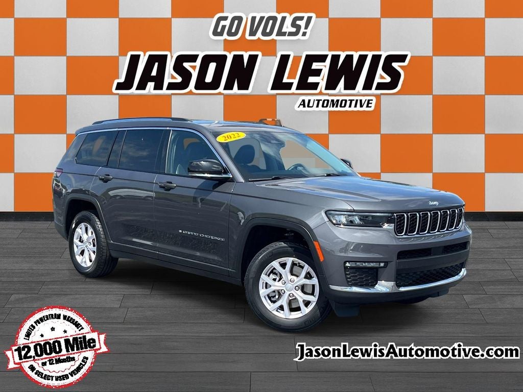 2022 Jeep Grand Cherokee L Limited in Gray Metallic — front three-quarter view