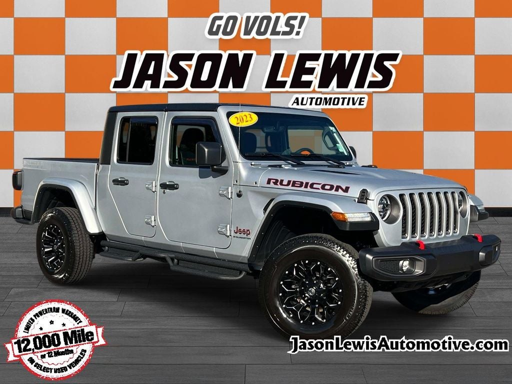 2023 Jeep Gladiator Rubicon in Silver — front three-quarter view