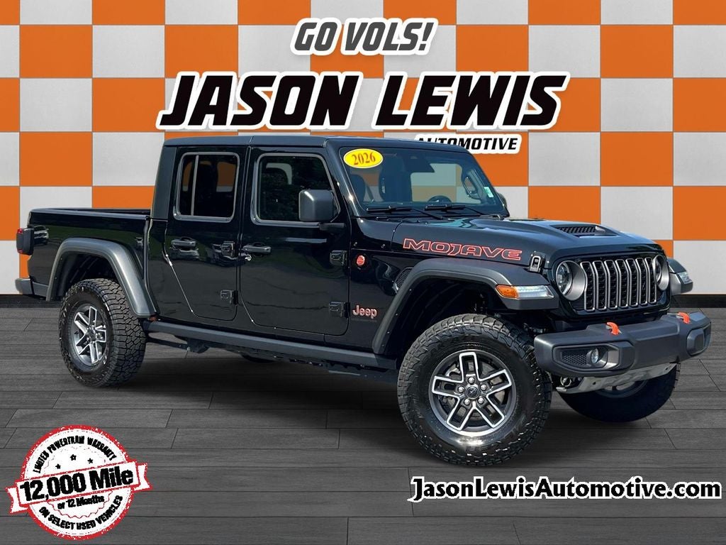 2026 Jeep Gladiator Mojave in Black Clearcoat — front three-quarter view