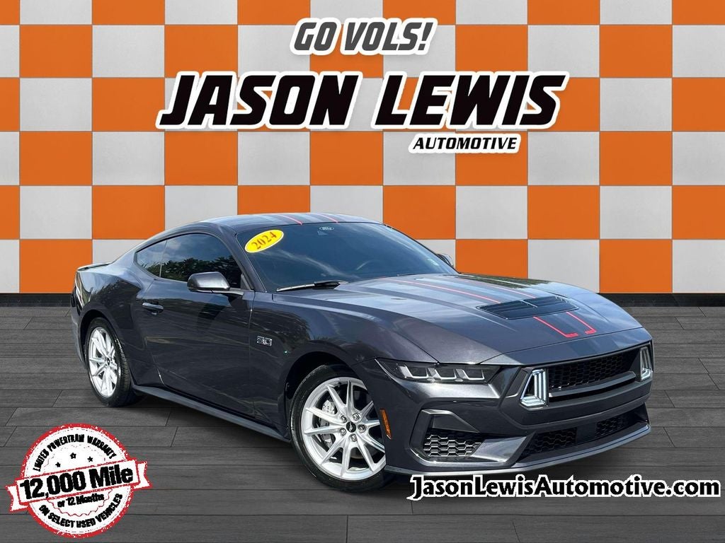 2024 Ford Mustang GT Premium in Gray Metallic — front three-quarter view