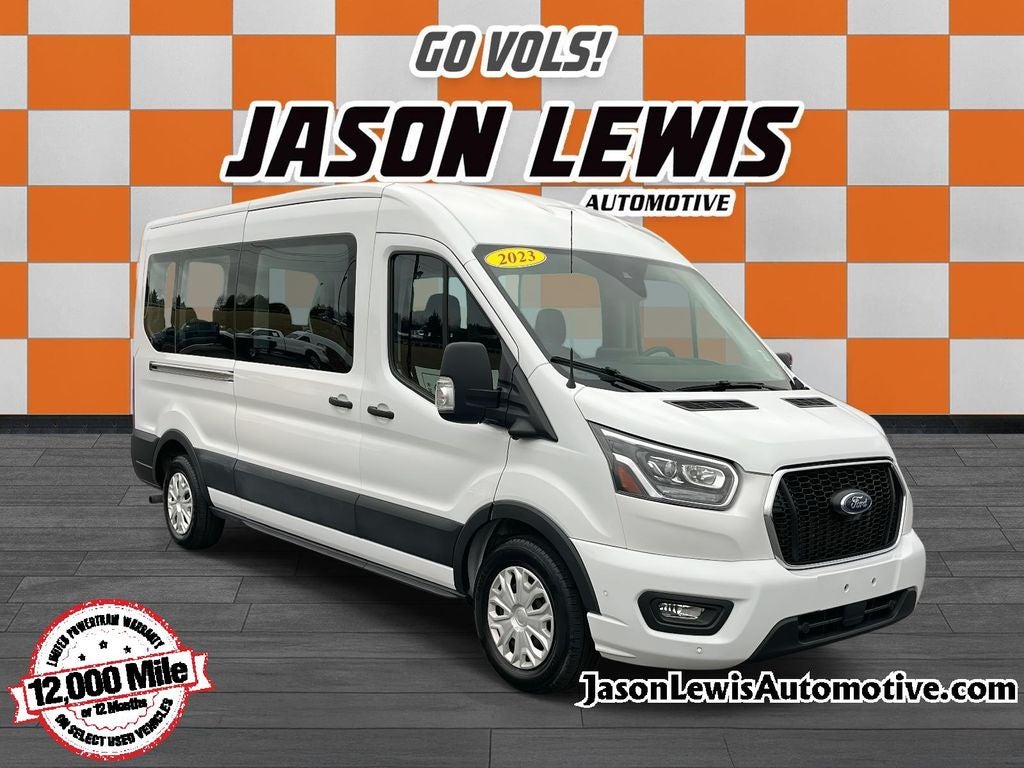2023 Ford Transit-350 XLT in Oxford White — front three-quarter view