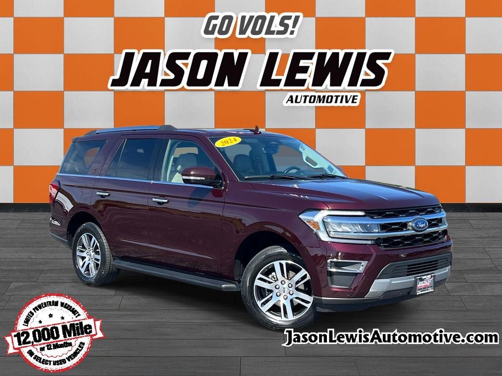 2024 Ford Expedition Limited in Red Metallic — front three-quarter view