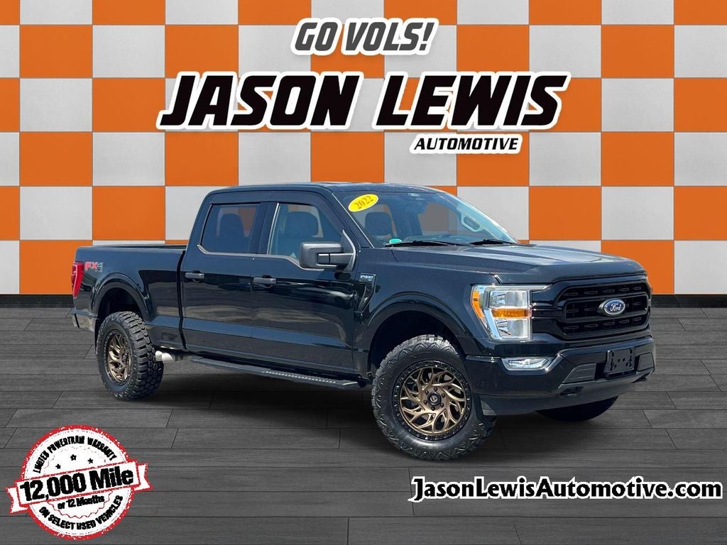2022 Ford F-150 XLT in Black Metallic — front three-quarter view