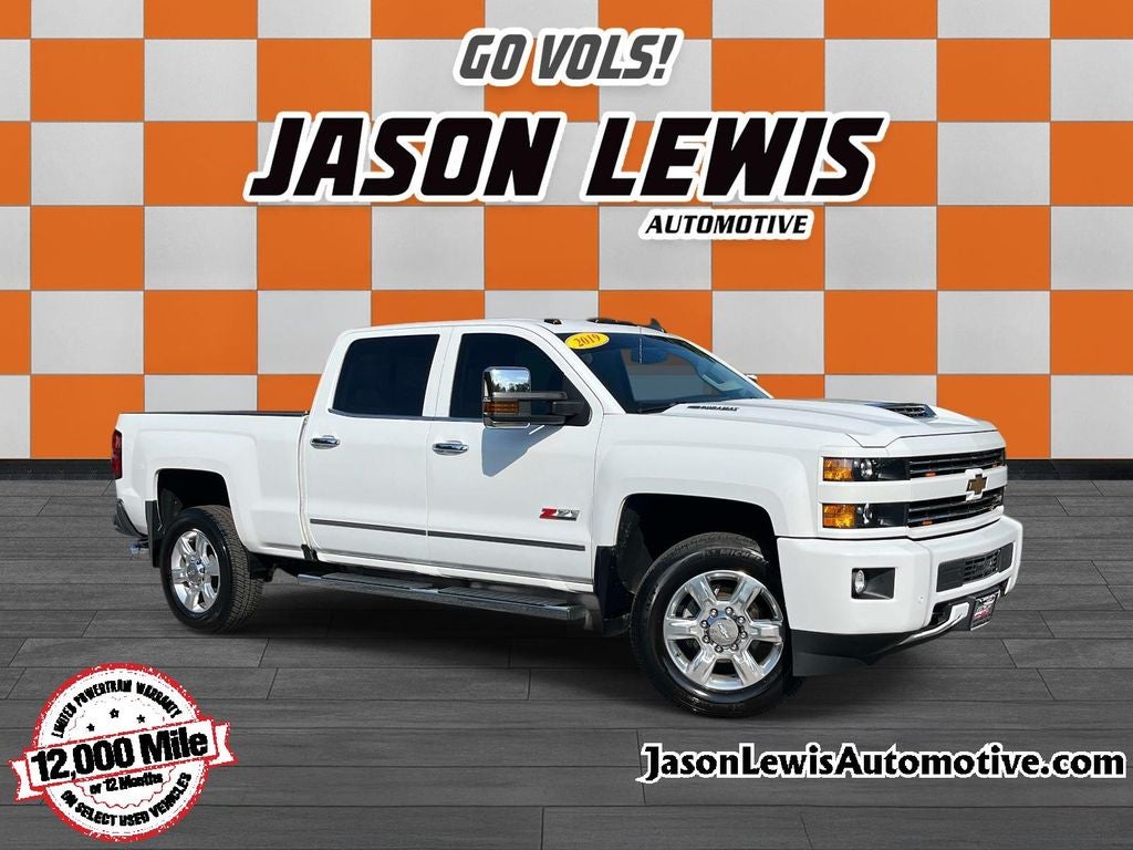 2019 Chevrolet Silverado 2500HD LTZ in Summit White — front three-quarter view