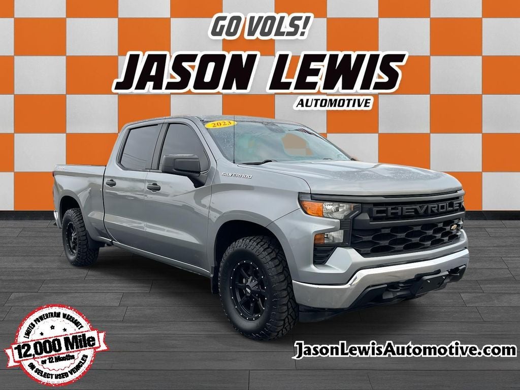 2023 Chevrolet Silverado 1500 WT in Sterling Gray Metallic — front three-quarter view