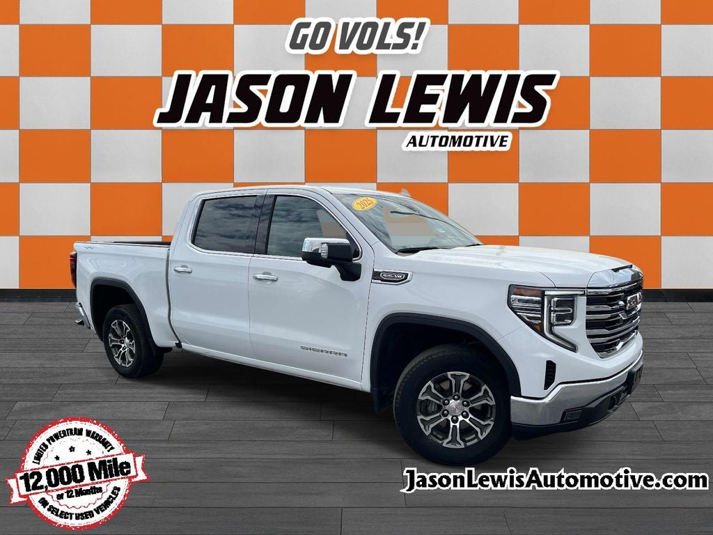 2025 GMC Sierra 1500 SLT in Summit White — front three-quarter view