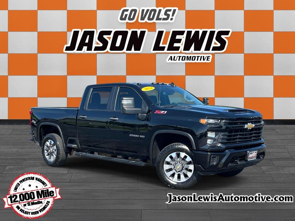 2024 Chevrolet Silverado 2500HD Custom in Black — front three-quarter view