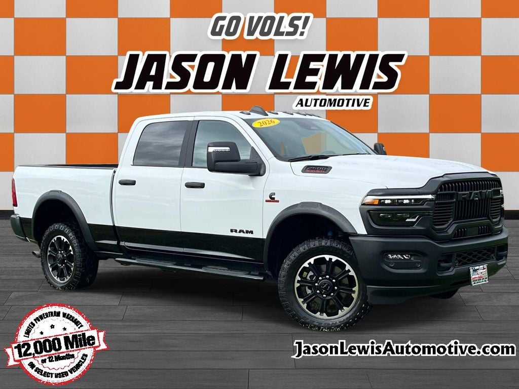 2026 RAM 2500 Rebel in Bright White Clearcoat — front three-quarter view