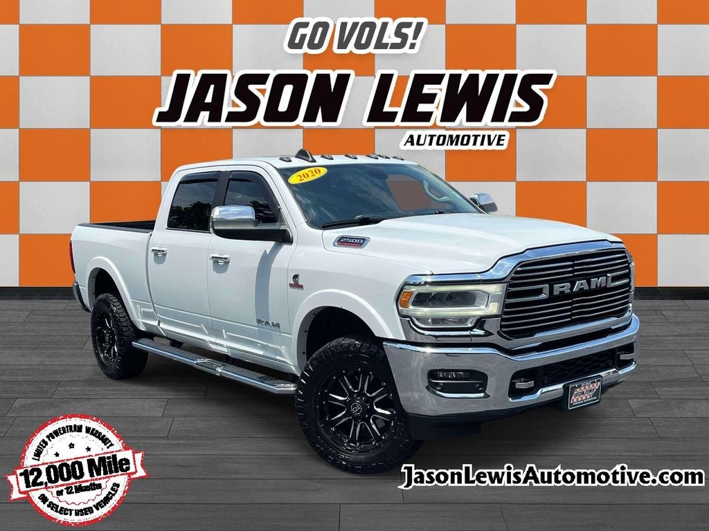 2020 RAM 2500 Laramie in Bright White Clearcoat — front three-quarter view