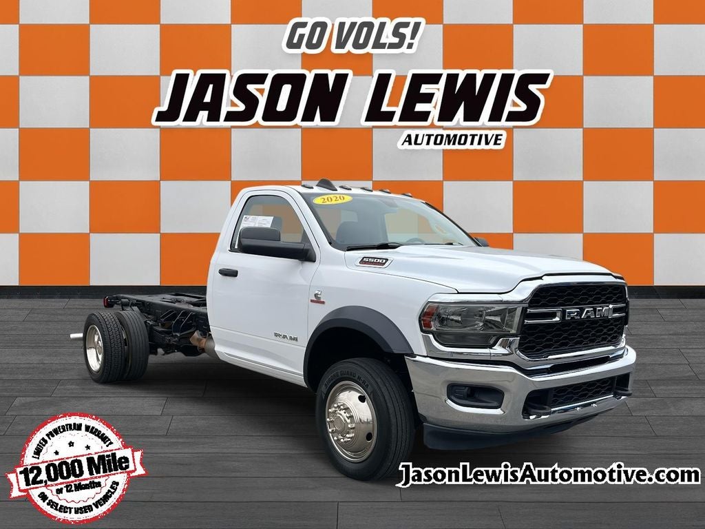 2020 RAM 5500HD Tradesman in Bright White Clearcoat — front three-quarter view