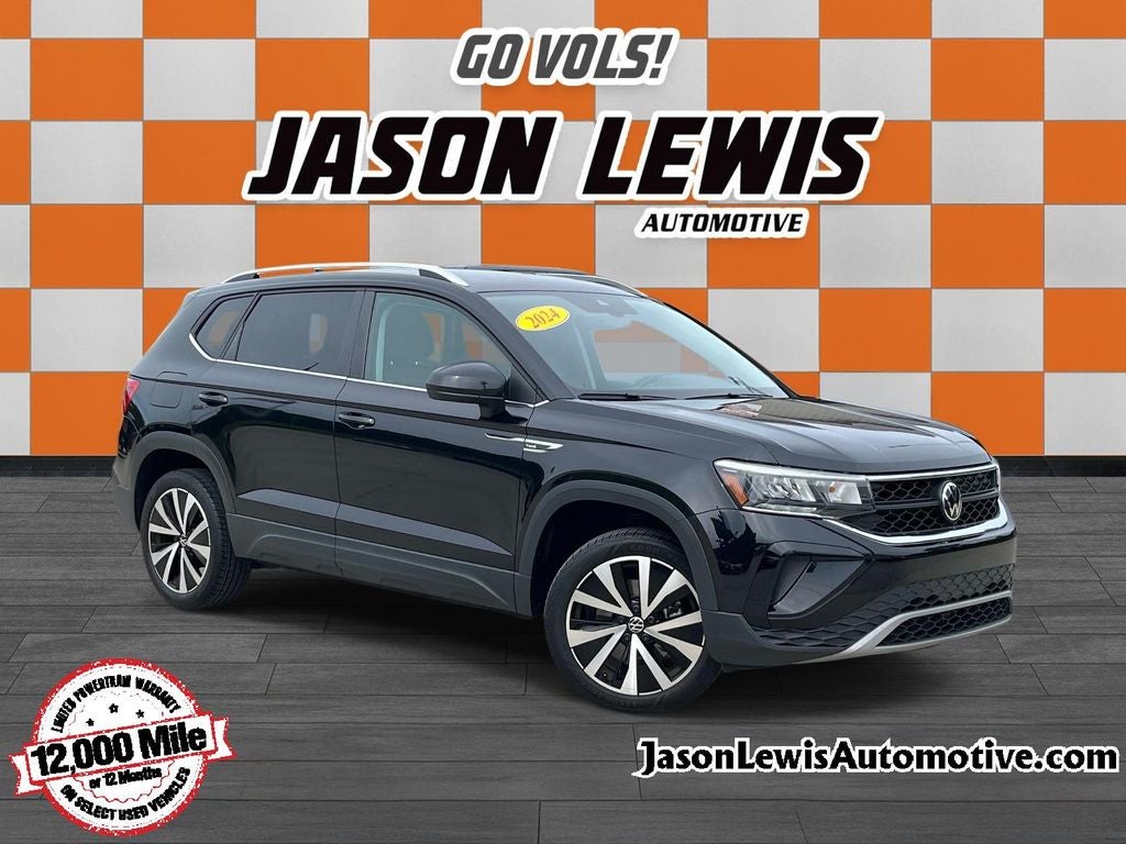 2024 Volkswagen Taos 1.5T SE in Deep Black Pearl — front three-quarter view
