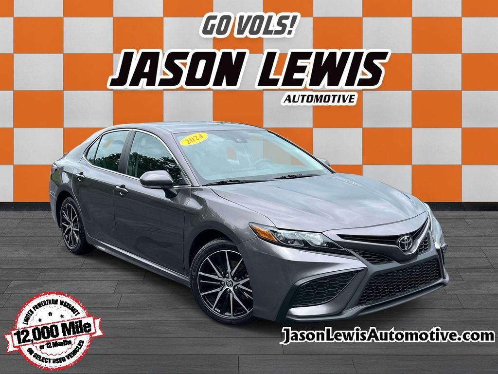 2024 Toyota Camry SE in Predawn Gray Mica — front three-quarter view