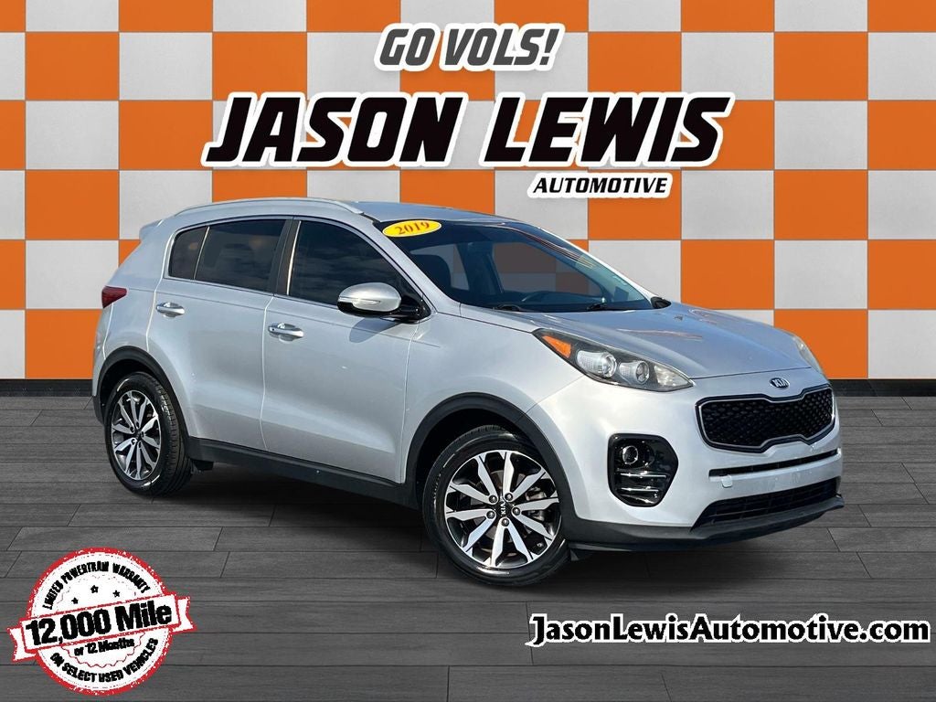 2019 Kia Sportage EX in Sparkling Silver — front three-quarter view